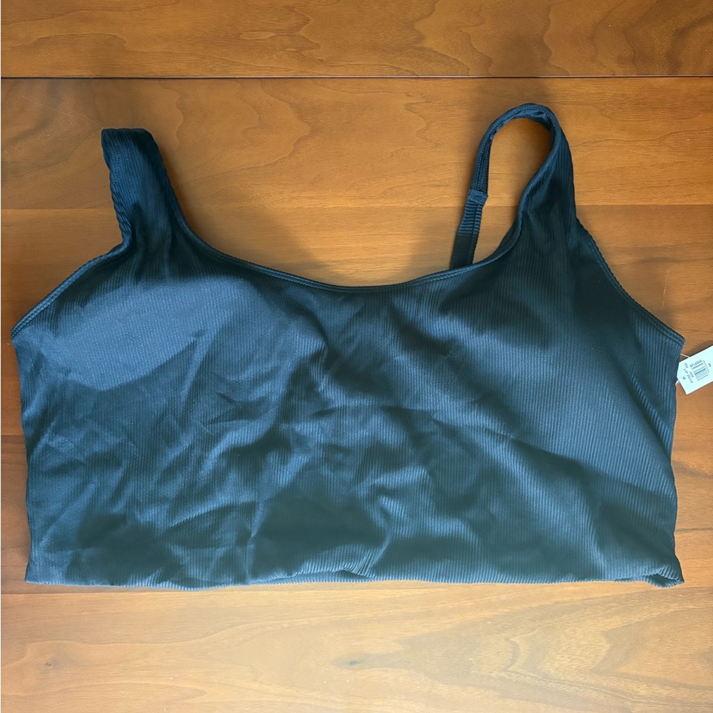 Old Navy Women's Black Ribbed Swim Top